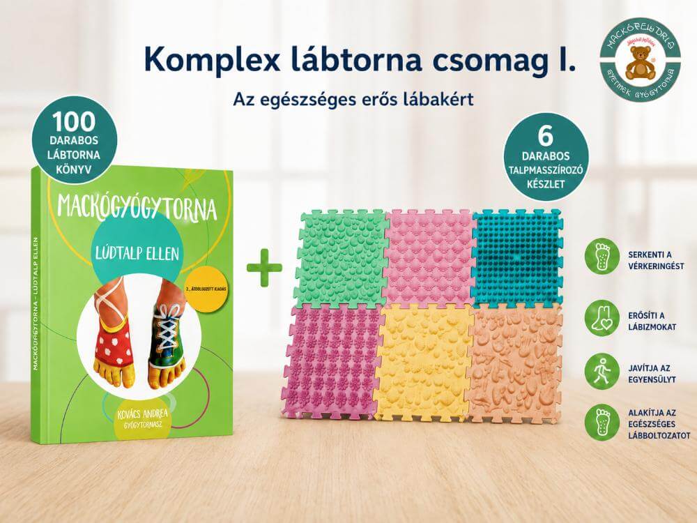 Szenzoros szőnyeg 6db/csomag-PASZTELL+Mackógyógytorna lúdtalp ellen könyv