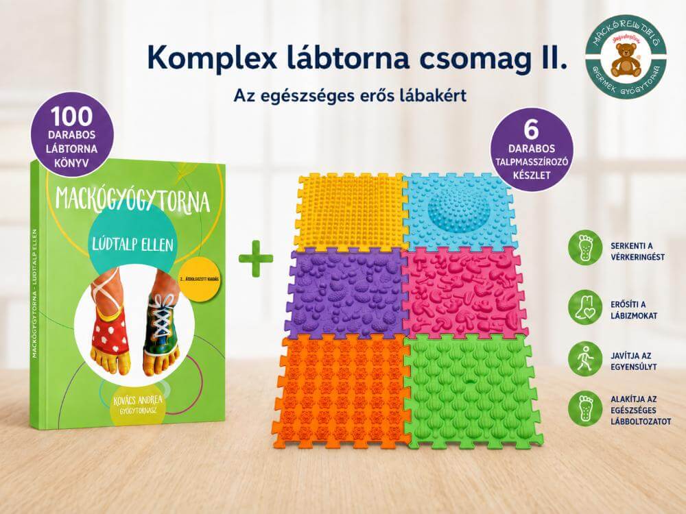 Szenzoros szőnyeg 6db/csomag-ÉLÉNK+Mackógyógytorna lúdtalp ellen könyv